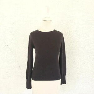 Zara Knit Black Long Sleeve Crew Neck Sweater Size